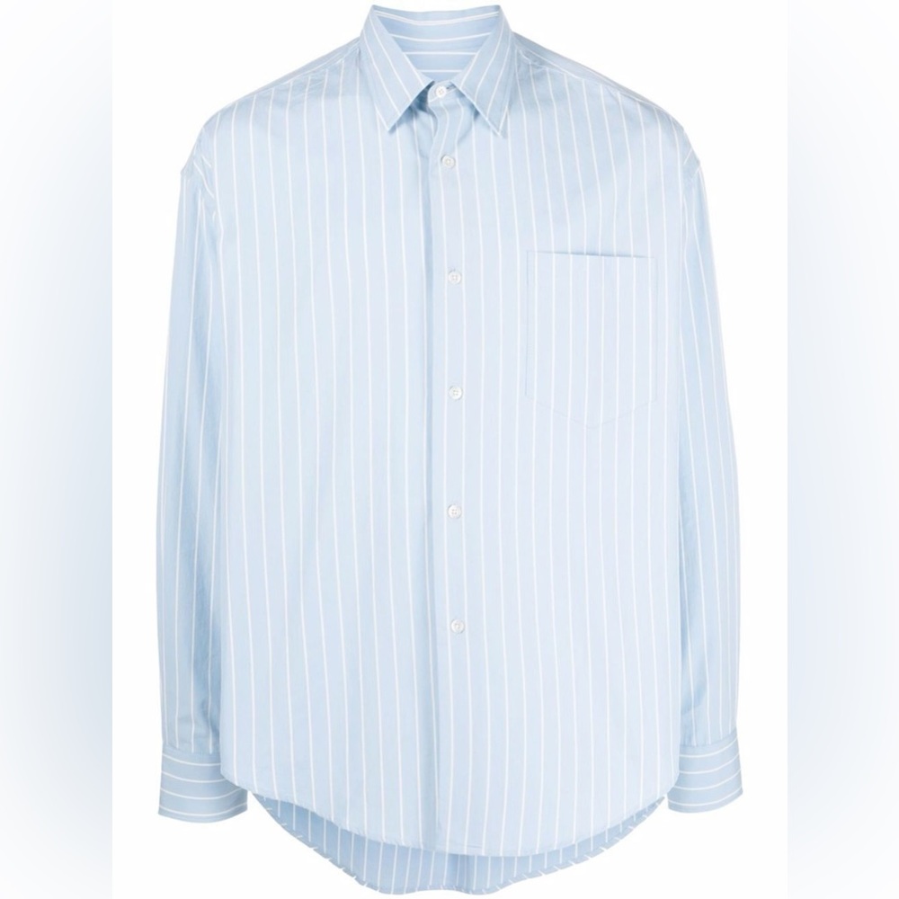 AMI Paris pinstripe button-up shirt Blue